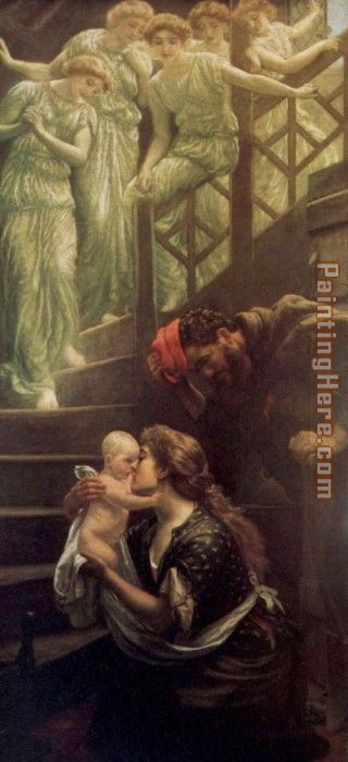 The Heavenly Stair painting - Arthur Hughes The Heavenly Stair art painting